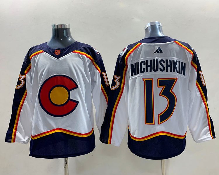 Men's Colorado Avalanche Valeri Nichushkin #13 White Breakaway Jersey