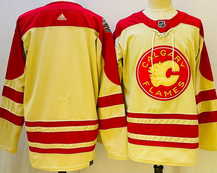 Men's Calgary Flames Blank Yellow jersey