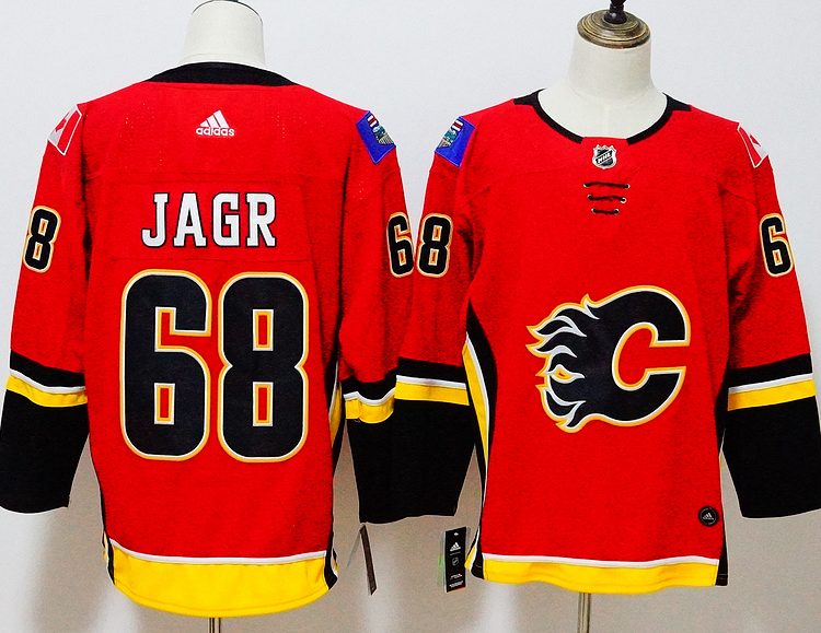 Men's Calgary Flames Jaromir Jagr #68 Red Breakaway Jersey