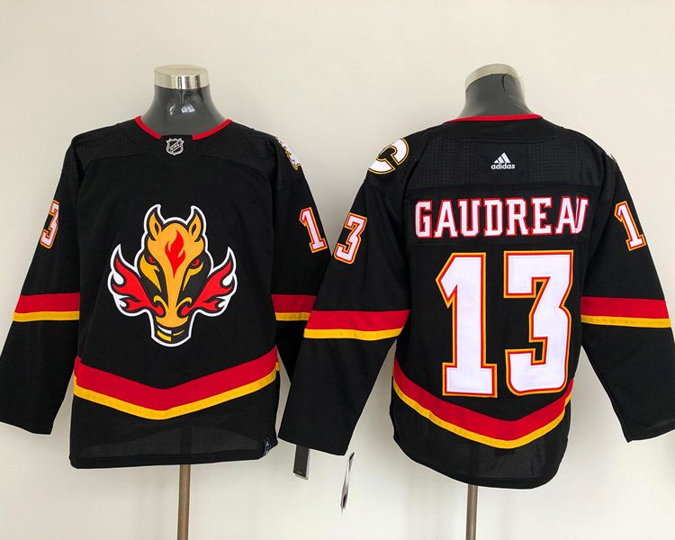 Men's Calgary Flames Johnny Gaudreau #13 Black Breakaway Jersey