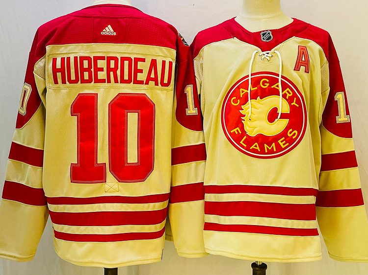 Men's Calgary Flames Jonathan Huberdeau #10 Yellow jersey