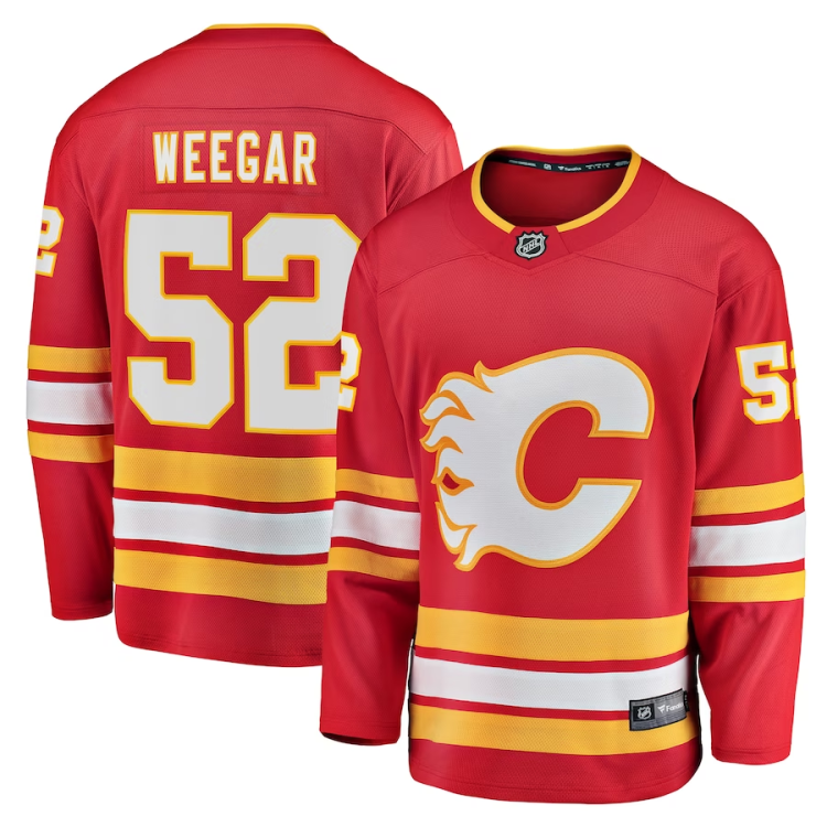 Men's Calgary Flames MacKenzie Weegar #52 Red Home Breakaway Jersey