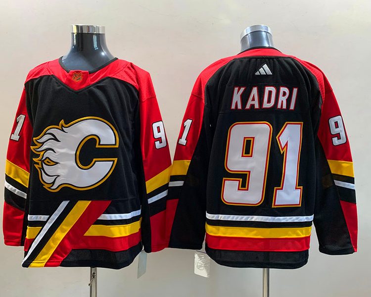 Men's Calgary Flames Nazem Kadri #91 Black Breakaway Jersey