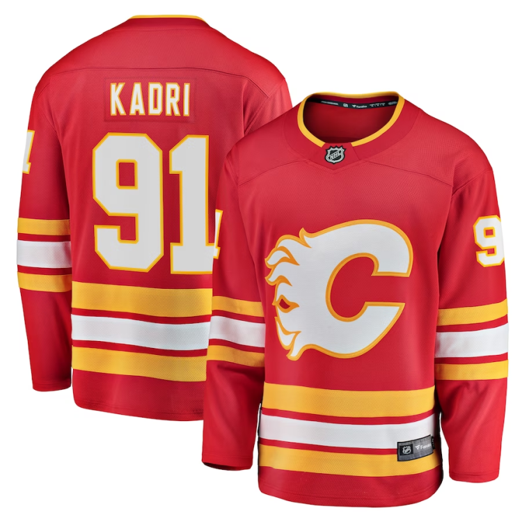 Men's Calgary Flames Nazem Kadri #91 Red Home Breakaway Jersey