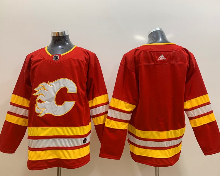 Men's Calgary Flames Red Home Breakaway Blank Jersey