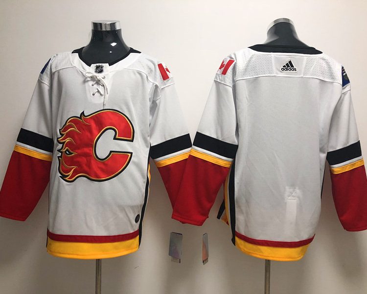 Men's Calgary Flames White Blank Jersey