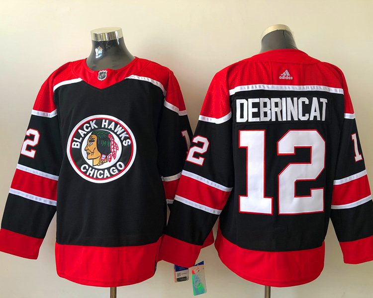 Men's Chicago Blackhawks Alex Debrincat #12 Black Breakaway Jersey