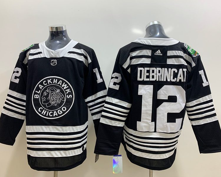 Men's Chicago Blackhawks Alex Debrincat #12 Black Breakaway Jersey