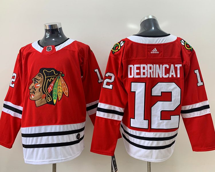 Men's Chicago Blackhawks Alex Debrincat #12 Red Home Breakaway Jersey