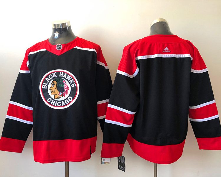 Men's Chicago Blackhawks Black Blank Jersey