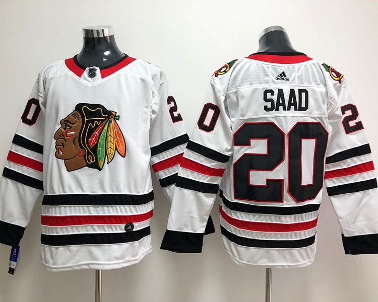 Men's Chicago Blackhawks Brandon Saad #20 White Breakaway Jersey