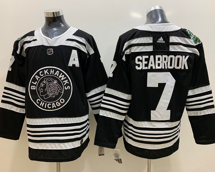 Men's Chicago Blackhawks Brent Seabrook #7 Black Breakaway Jersey