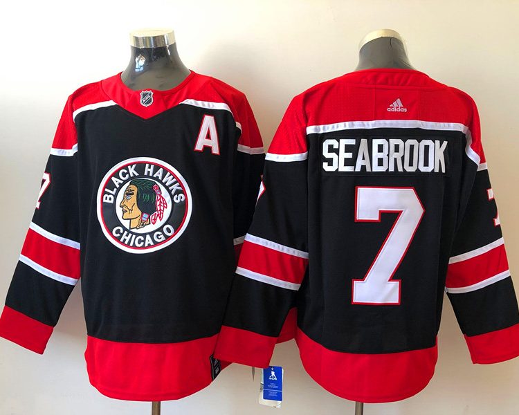 Men's Chicago Blackhawks Brent Seabrook #7 Black Breakaway Jersey