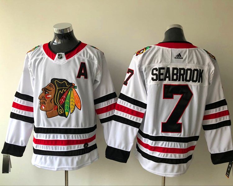 Men's Chicago Blackhawks Brent Seabrook #7 White Breakaway Jersey