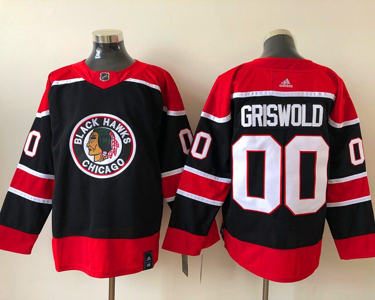 Men's Chicago Blackhawks Clark Griswold #00 Christmas Vacation Black Breakaway Jersey
