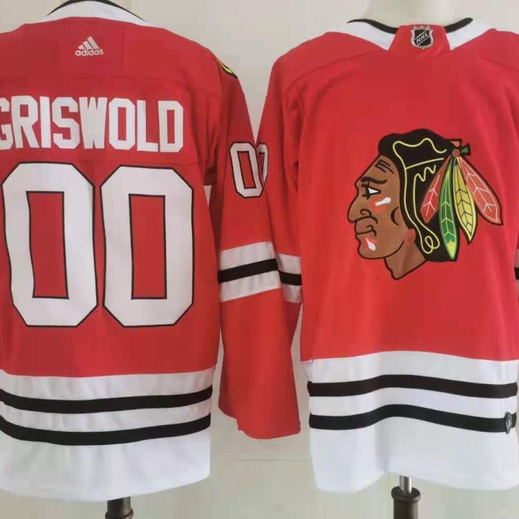 Men's Chicago Blackhawks Clark Griswold #00 Christmas Vacation Red Breakaway Jersey
