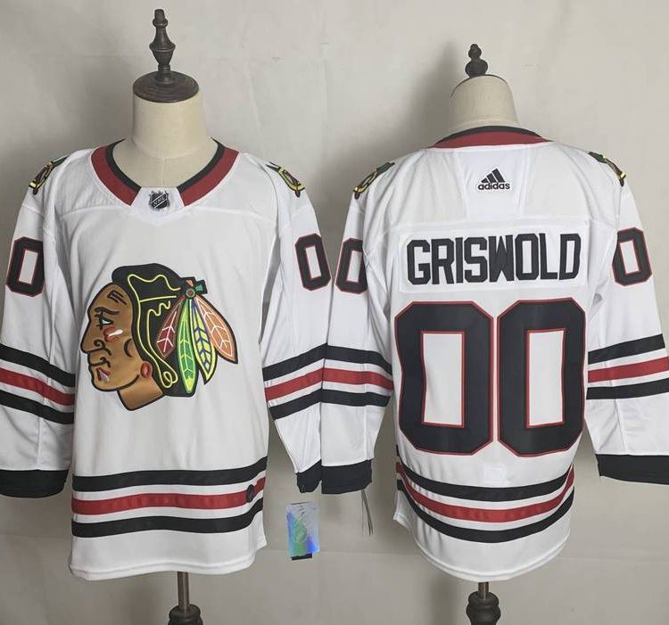 Men's Chicago Blackhawks Clark Griswold #00 Christmas Vacation White Breakaway Jersey