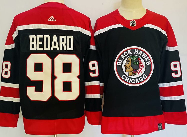 Men's Chicago Blackhawks  Connor Bedard #98 Black jersey