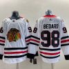 Men's Chicago Blackhawks Connor Bedard #98 White Away Breakaway Jersey