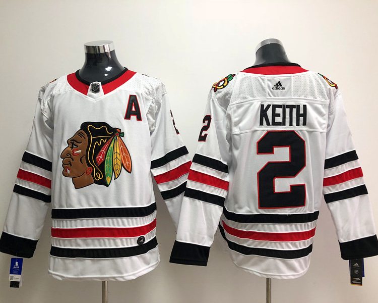 Men's Chicago Blackhawks Duncan Keith #2 White Breakaway Jersey