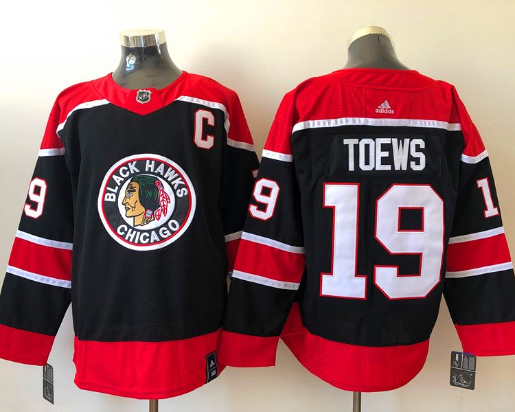 Men's Chicago Blackhawks Jonathan Toews #19 Black Jersey