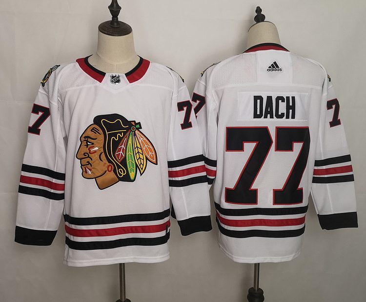 Men's Chicago Blackhawks Kirby Dach #77 White Breakaway Jersey