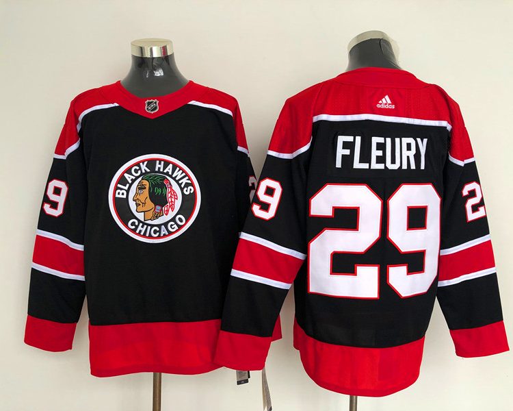 Men's Chicago Blackhawks Marc Andre Fleury #29 Black Breakaway Jersey