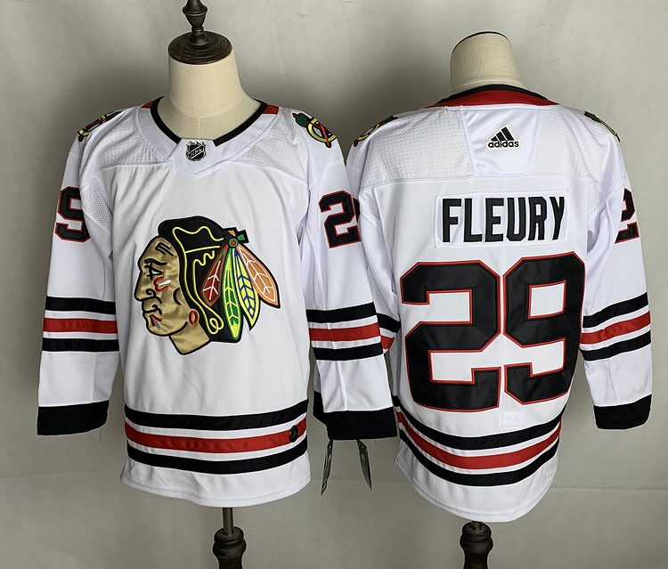 Men's Chicago Blackhawks Marc Andre Fleury #29 White Breakaway Jersey