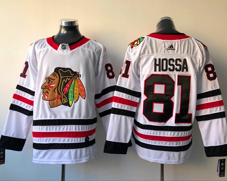 Men's Chicago Blackhawks Marian Hossa #81 White Breakaway Jersey