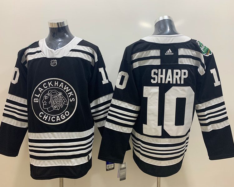 Men's Chicago Blackhawks Patrick Sharp #10 Black Breakaway Jersey
