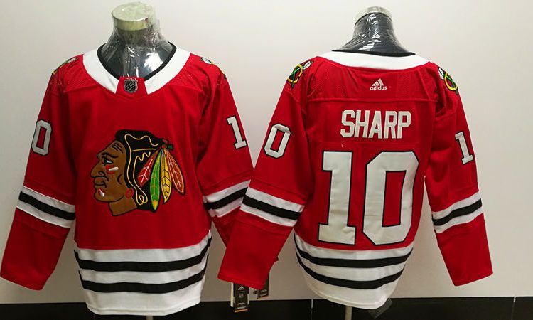 Men's Chicago Blackhawks Patrick Sharp #10 Red Home Breakaway Jersey