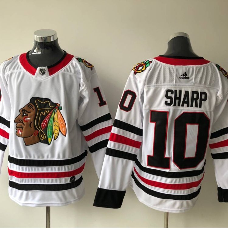 Men's Chicago Blackhawks Patrick Sharp #10 White Breakaway Jersey