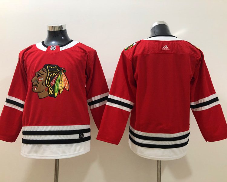 Men's Chicago Blackhawks Red Home Primegreen Authentic Blank Jersey