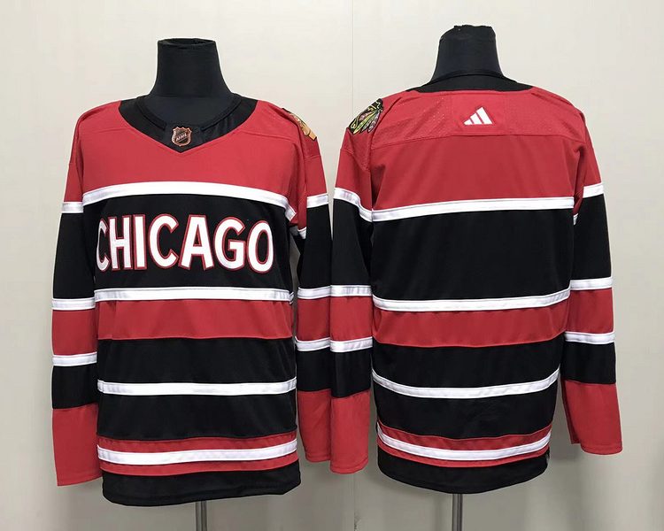 Men's Chicago Blackhawks Red Reverse Retro 2.0 Authentic Blank Jersey