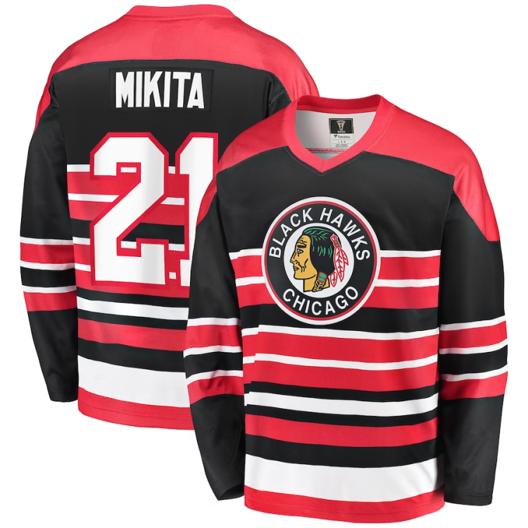 Men's Chicago Blackhawks Stan Mikita #21 Red Premier Breakaway Retired Jersey