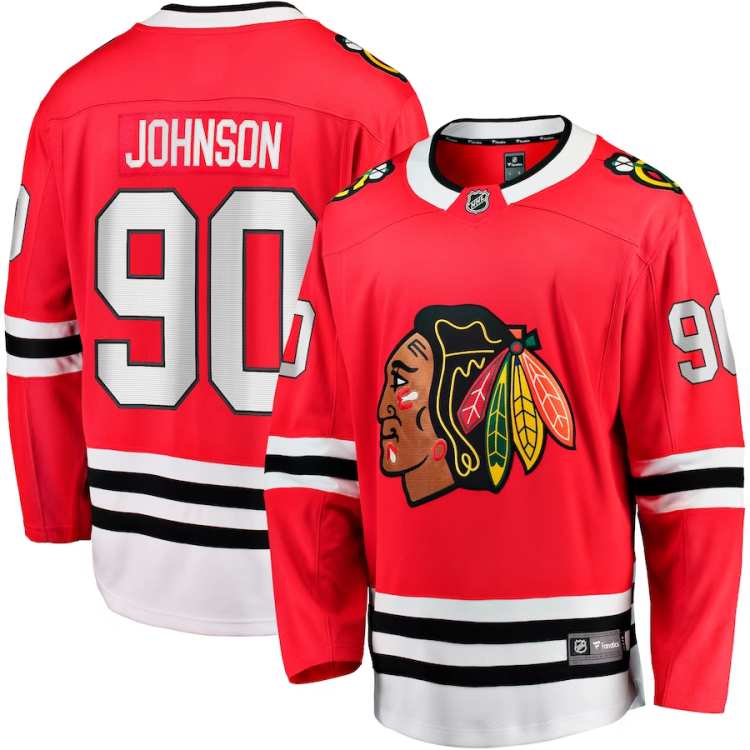 Men's Chicago Blackhawks Tyler Johnson #90 Red Home Team Breakaway Jersey