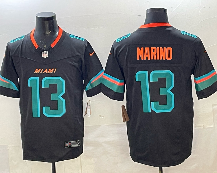 Men's Miami Dolphins Dan Marino #13 Pitch Blue 2025 Rivalries Collection Limited Jersey