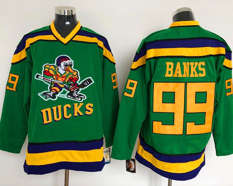 Men's Anaheim Ducks Adam Banks #99 Green Breakaway Jersey