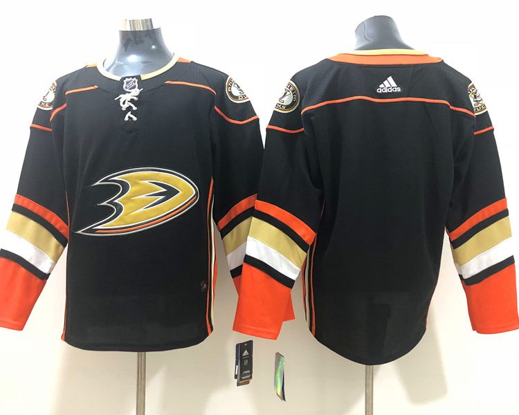 Men's Anaheim Ducks Black Breakaway Home Blank Jersey