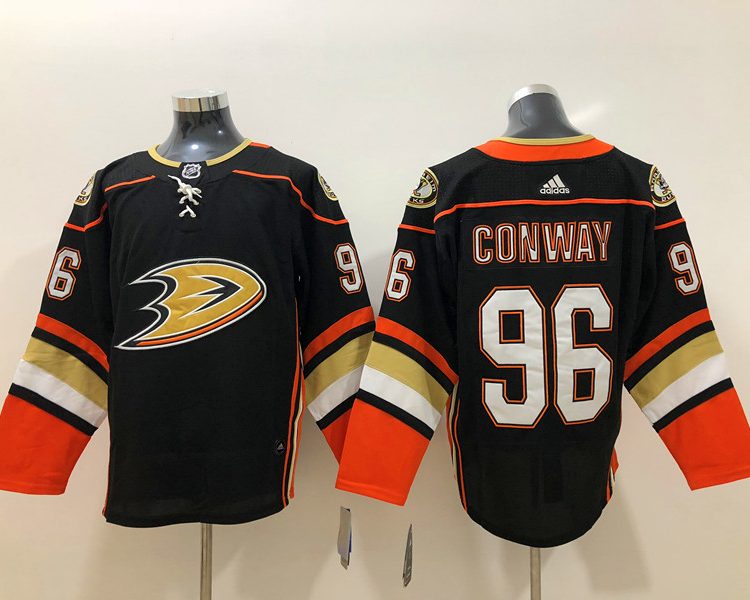 Men's Anaheim Ducks Charlie Conway #96 Black Home Breakaway Jersey