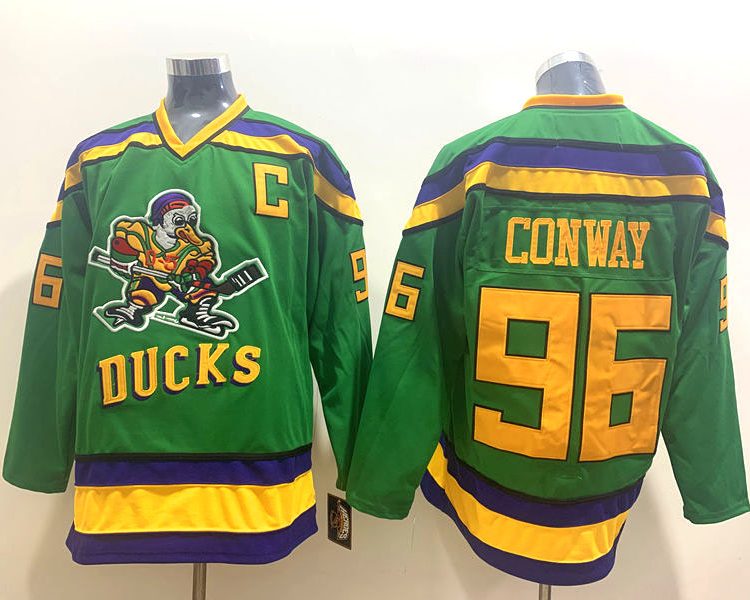 Men's Anaheim Ducks Charlie Conway #96 Green Breakaway Jersey