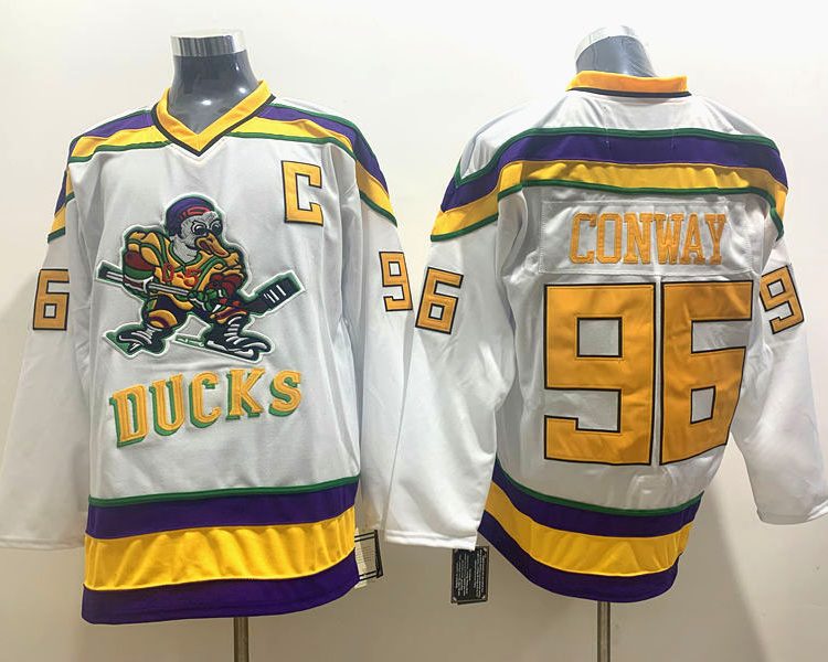 Men's Anaheim Ducks Charlie Conway #96 White Breakaway Jersey