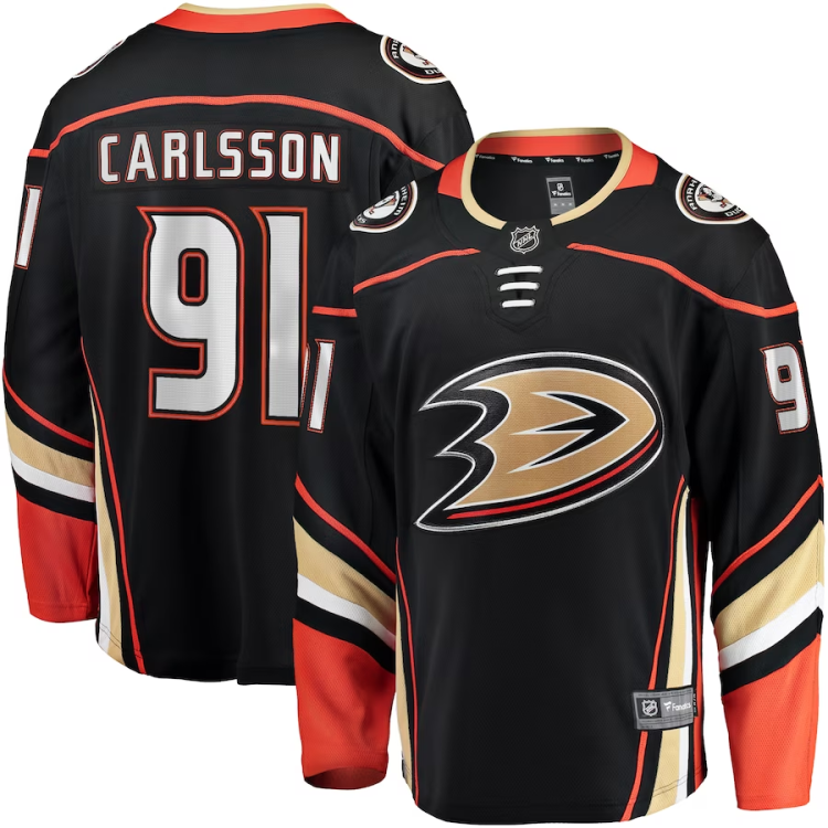 Men's Anaheim Ducks Leo Carlsson #91 Black Home Breakaway Jersey