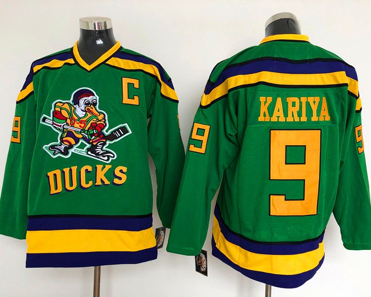 Men's Anaheim Ducks Paul Kariya #9 Green Breakaway Jersey