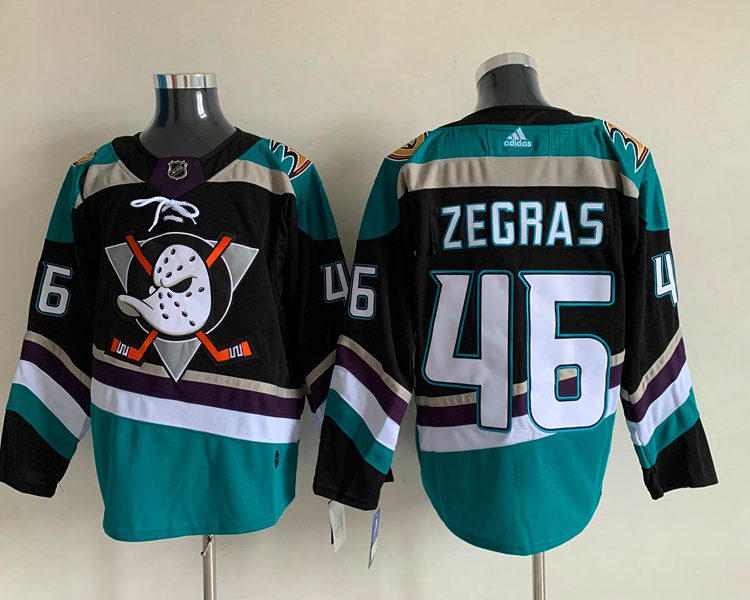 Men's Anaheim Ducks Trevor Zegras #46 Black Breakaway Jersey