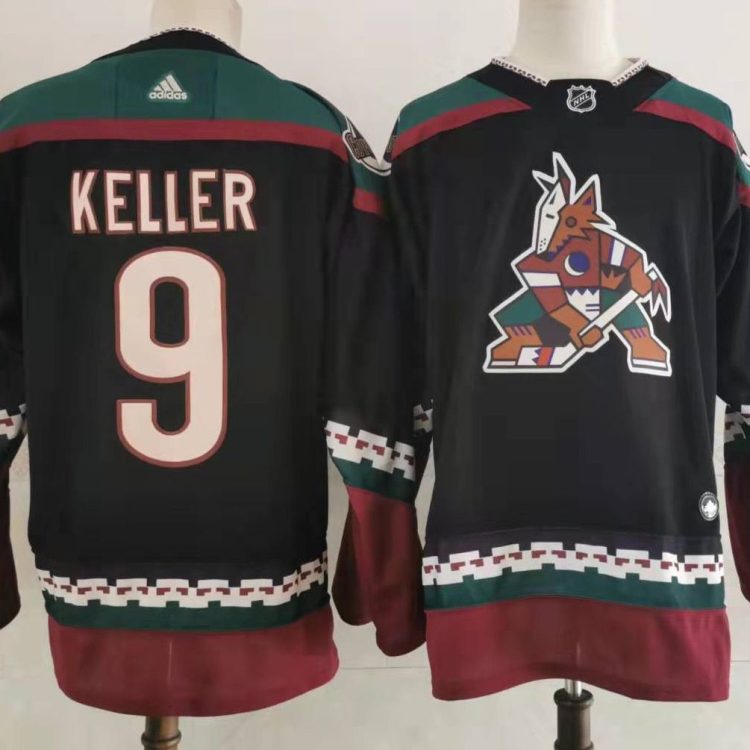 Men's Arizona Coyotes Clayton Keller #9 Black Home Breakaway Jersey