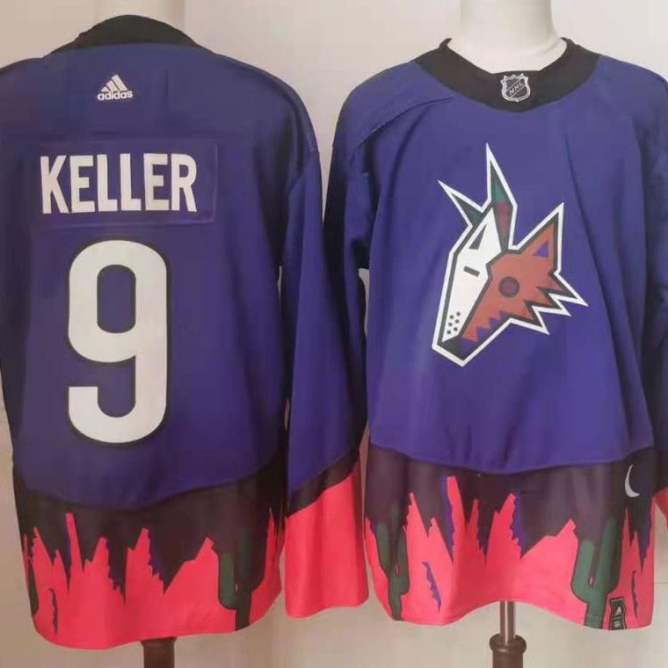 Men's Arizona Coyotes Clayton Keller #9 Blue Breakaway Jersey