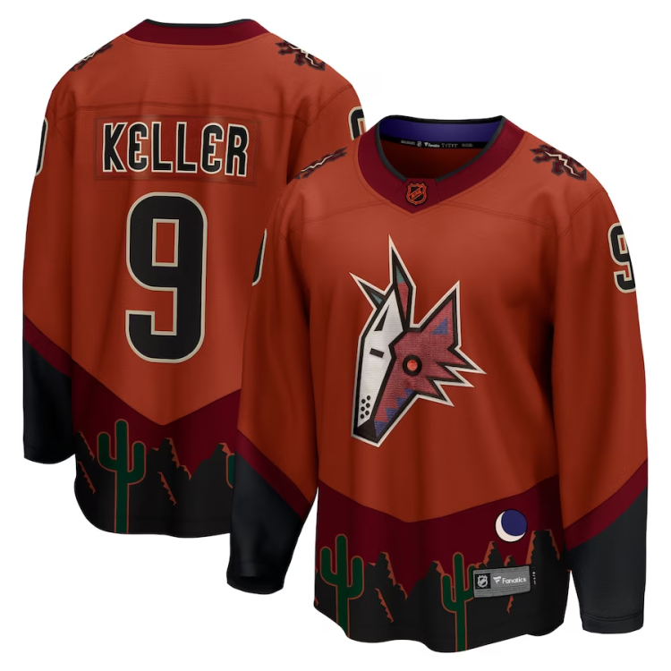 Men's Arizona Coyotes Clayton Keller #9 Burnt Orange Special Edition 2.0 Breakaway Jersey