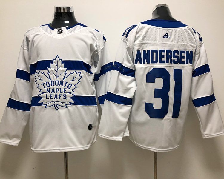 Men's Toronto Maple Leafs Frederik Andersen #31 White Jersey