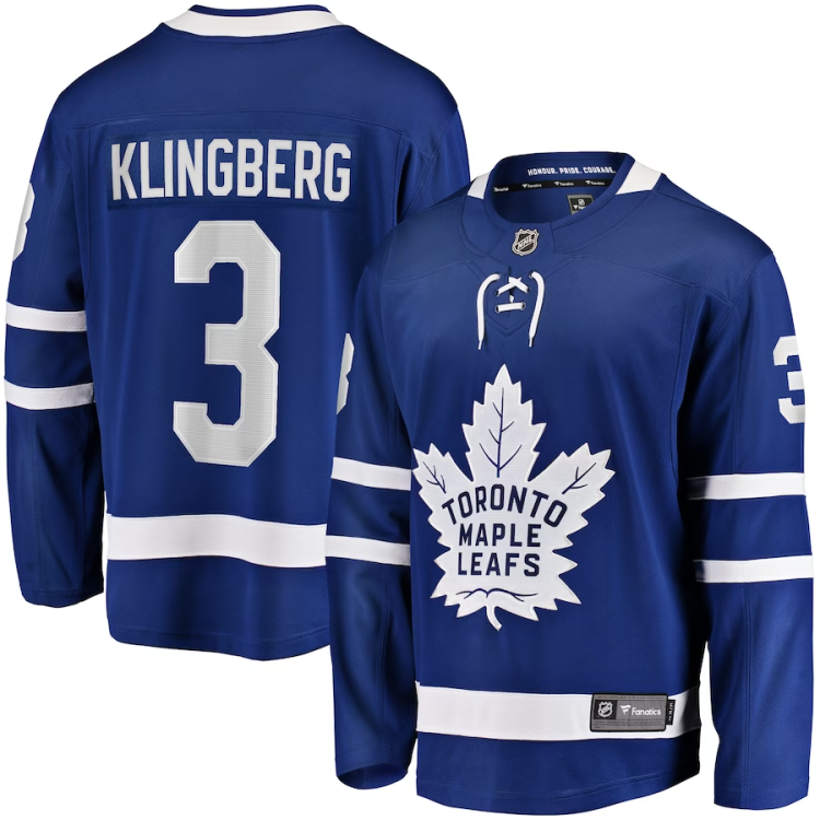 Men's Toronto Maple Leafs John Klingberg #3 Blue Jersey